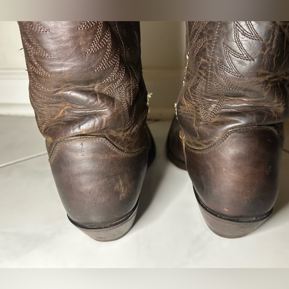 Justin’s Cowboy Boots 8C Style 4935 Pointed Toes 13.5” Brown Pointed Toe - Picture 6 of 12